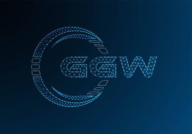 GGW düşük poli harfli logo vektör tasarımı. GGW düşük polyester logo tasarımı. Düşük polyester logo.