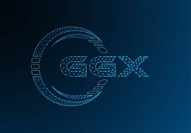 GGX düşük poli harfli logo vektör tasarımı. GGX düşük poli logo tasarımı. Düşük polyester logo.