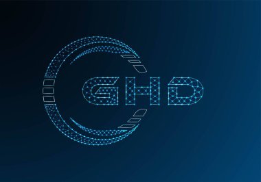 GHD düşük poli harfli logo vektör tasarımı. GHD düşük polyester logo tasarımı. Düşük polyester logo.