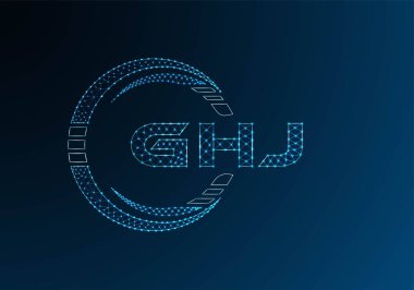 GHJ düşük poli harfli logo vektör tasarımı. GHJ düşük poli logo tasarımı. Düşük polyester logo.