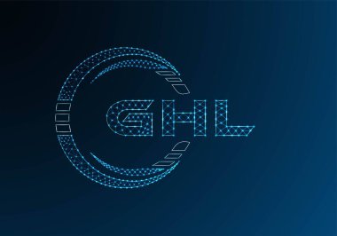 GHL düşük poli harfli logo vektör tasarımı. GHL düşük poli logo tasarımı. Düşük polyester logo.