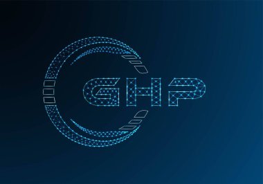 GHP düşük poli harfli logo vektör tasarımı. GHP düşük poli logo tasarımı. Düşük polyester logo.