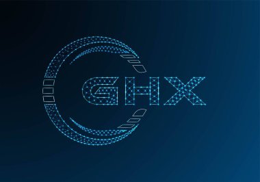 GHX düşük poli harfli logo vektör tasarımı. GHX düşük poli logo tasarımı. Düşük polyester logo.