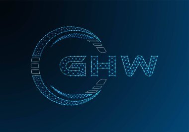 GHW düşük poli harfli logo vektör tasarımı. GHW düşük poli logo tasarımı. Düşük polyester logo.