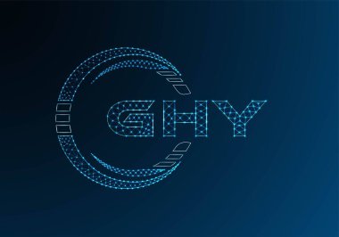 GHY düşük poli harfli logo vektör tasarımı. GHY düşük poli logo tasarımı. Düşük polyester logo.