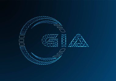 GIA düşük poli harfli logo vektör tasarımı. GIA düşük polyester logo tasarımı. Düşük polyester logo.