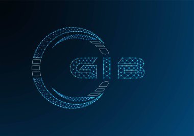 GIB düşük poli harfli logo vektör tasarımı. GIB düşük polyester logo tasarımı. Düşük polyester logo.