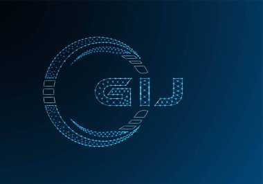 GIJ düşük poli harfli logo vektör tasarımı. GIJ düşük polyester logo tasarımı. Düşük polyester logo.