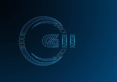 GII düşük poli harfli logo vektör tasarımı. GII düşük polyester logo tasarımı. Düşük polyester logo.