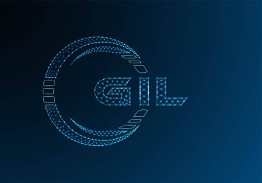 GIL düşük poli harfli logo vektör tasarımı. GIL düşük poli logo tasarımı. Düşük polyester logo.