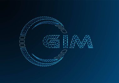 GIM düşük poli harfli logo vektör tasarımı. Daha düşük polyester logo tasarımı. Düşük polyester logo.