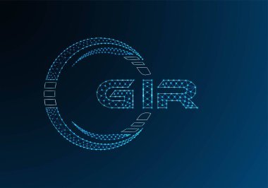 GIR düşük poli harfli logo vektör tasarımı. GIR düşük polyester logo tasarımı. Düşük polyester logo.