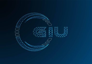 GIU düşük poli harfli logo vektör tasarımı. GIU düşük polyester logo tasarımı. Düşük polyester logo.