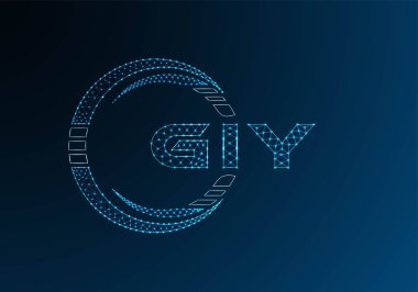 GIY düşük poli harfli logo vektör tasarımı. GIY düşük poli logo tasarımı. Düşük polyester logo.