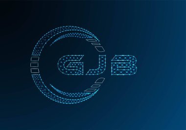 GJB düşük poli harfli logo vektör tasarımı. GJB düşük poli logo tasarımı. Düşük polyester logo.