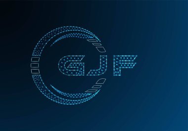 GJF düşük poli harfli logo vektör tasarımı. GJF düşük poli logo tasarımı. Düşük polyester logo.