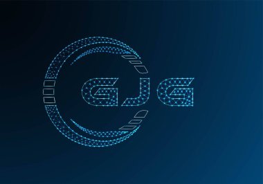 GJG düşük poli harfli logo vektör tasarımı. GJG düşük polyester logo tasarımı. Düşük polyester logo.