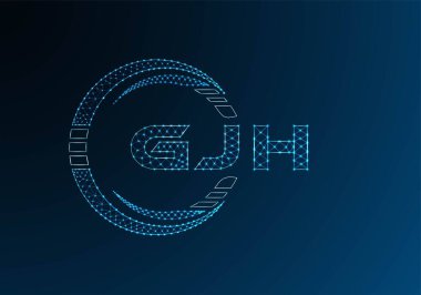 GJH düşük poli harfli logo vektör tasarımı. GJH düşük poli logo tasarımı. Düşük polyester logo.