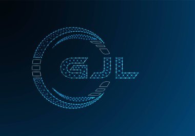 GJL düşük poli harfli logo vektör tasarımı. GJL düşük poli logo tasarımı. Düşük polyester logo.