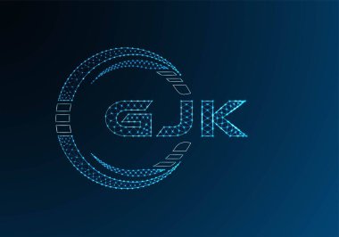 GJK düşük poli harfli logo vektör tasarımı. GJK düşük poli logo tasarımı. Düşük polyester logo.