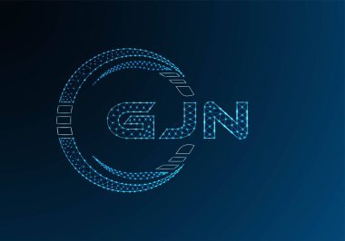 GJN düşük poli harfli logo vektör tasarımı. GJN alt poli logo tasarımı. Düşük polyester logo.