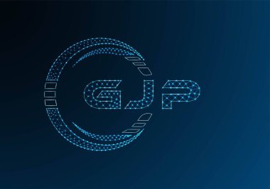 GJP düşük poli harfli logo vektör tasarımı. GJP düşük poli logo tasarımı. Düşük polyester logo.