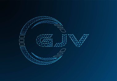 GJV düşük poli harfli logo vektör tasarımı. GJV düşük polyester logo tasarımı. Düşük polyester logo.