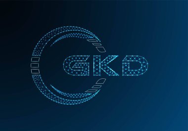 GKD düşük poli harfli logo vektör tasarımı. GKD düşük poli logo tasarımı. Düşük polyester logo.