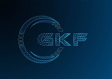 GKF düşük poli harfli logo vektör tasarımı. GKF düşük poli logo tasarımı. Düşük polyester logo.