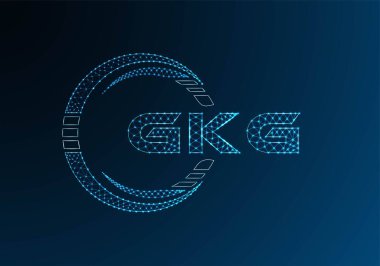 GKG düşük poli harfli logo vektör tasarımı. GKG düşük polyester logo tasarımı. Düşük polyester logo.