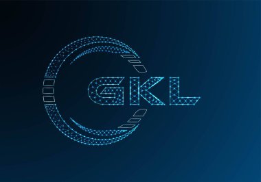 GKL düşük poli harfli logo vektör tasarımı. GKL alt poli logo tasarımı. Düşük polyester logo.