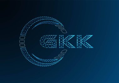 GKK düşük poli harfli logo vektör tasarımı. GKK düşük poli logo tasarımı. Düşük polyester logo.