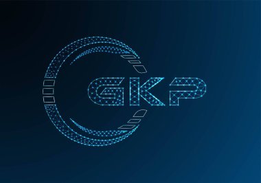 GKP düşük poli harfli logo vektör tasarımı. GKP düşük poli logo tasarımı. Düşük polyester logo.