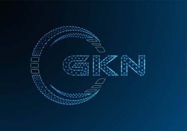 GKN düşük poli harfli logo vektör tasarımı. GKN alt poli logo tasarımı. Düşük polyester logo.