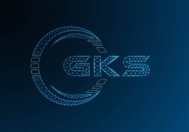 GKS düşük poli harfli logo vektör tasarımı. GKS düşük poli logo tasarımı. Düşük polyester logo.