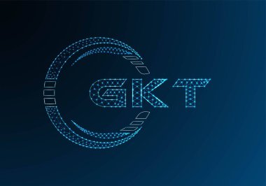 GKT düşük poli harfli logo vektör tasarımı. GKT düşük polyester logo tasarımı. Düşük polyester logo.