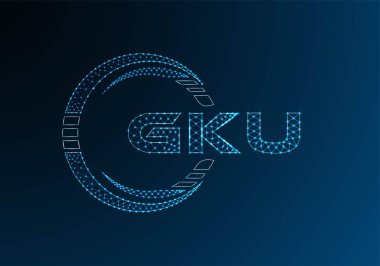 GKU düşük poli harfli logo vektör tasarımı. GKU düşük polyester logo tasarımı. Düşük polyester logo.