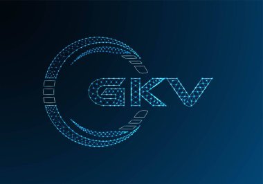 GKV düşük poli harfli logo vektör tasarımı. GKV düşük polyester logo tasarımı. Düşük polyester logo.
