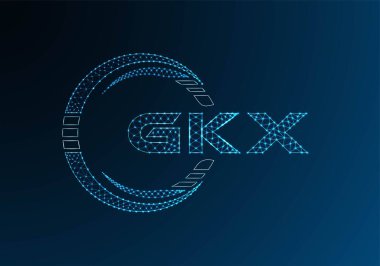 GKX düşük poli harfli logo vektör tasarımı. GKX düşük poli logo tasarımı. Düşük polyester logo.