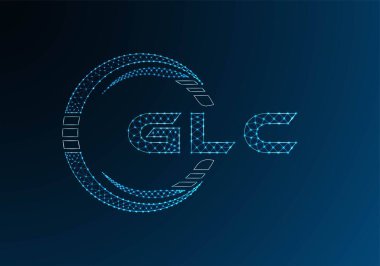 GLC düşük poli harfli logo vektör tasarımı. GLC düşük polyester logo tasarımı. Düşük polyester logo.