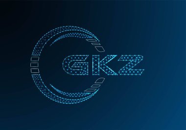 GKZ düşük poli harfli logo vektör tasarımı. GKZ alt poli logo tasarımı. Düşük polyester logo.