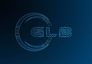 GLB düşük poli harfli logo vektör tasarımı. GLB düşük poli logo tasarımı. Düşük polyester logo.