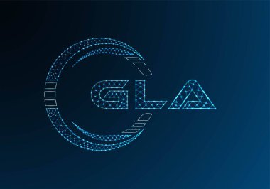 GLA düşük poli harfli logo vektör tasarımı. GLA düşük poli logo tasarımı. Düşük polyester logo.