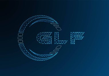 GLF düşük poli harfli logo vektör tasarımı. GLF düşük poli logo tasarımı. Düşük polyester logo.