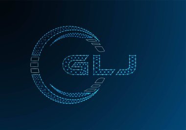 GLJ düşük poli harfli logo vektör tasarımı. GLJ düşük polyester logo tasarımı. Düşük polyester logo.