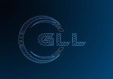 GLL düşük poli harfli logo vektör tasarımı. GLL düşük poli logo tasarımı. Düşük polyester logo.