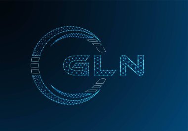 GLN düşük poli harfli logo vektör tasarımı. GLN alt poli logo tasarımı. Düşük polyester logo.