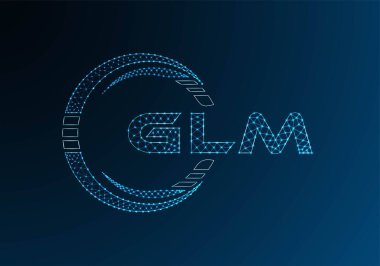 GLM düşük poli harfli logo vektör tasarımı. GLM düşük polyester logo tasarımı. Düşük polyester logo.