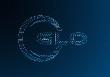 GLO düşük poli harfli logo vektör tasarımı. GLO düşük polyester logo tasarımı. Düşük polyester logo.