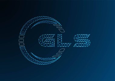 GLS düşük poli harfli logo vektör tasarımı. GLS düşük poli logo tasarımı. Düşük polyester logo.